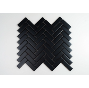 1X3 BLACK HERRINGBONE MATTE PORCELAIN MOSAIC - porcelain tile